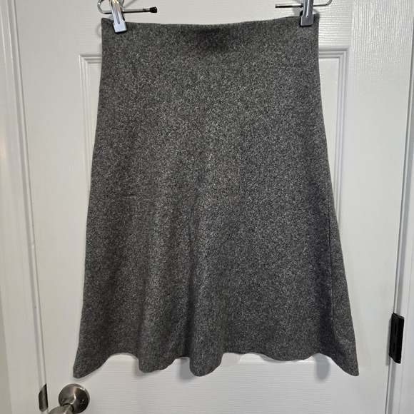 LOFT Women's Cotton Gray Midi Wool Look Skirt Size Small - Picture 1 of 13